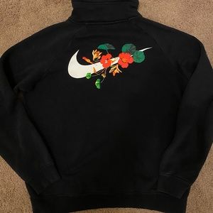 Nike 1/4 zip floral check sweater size medium